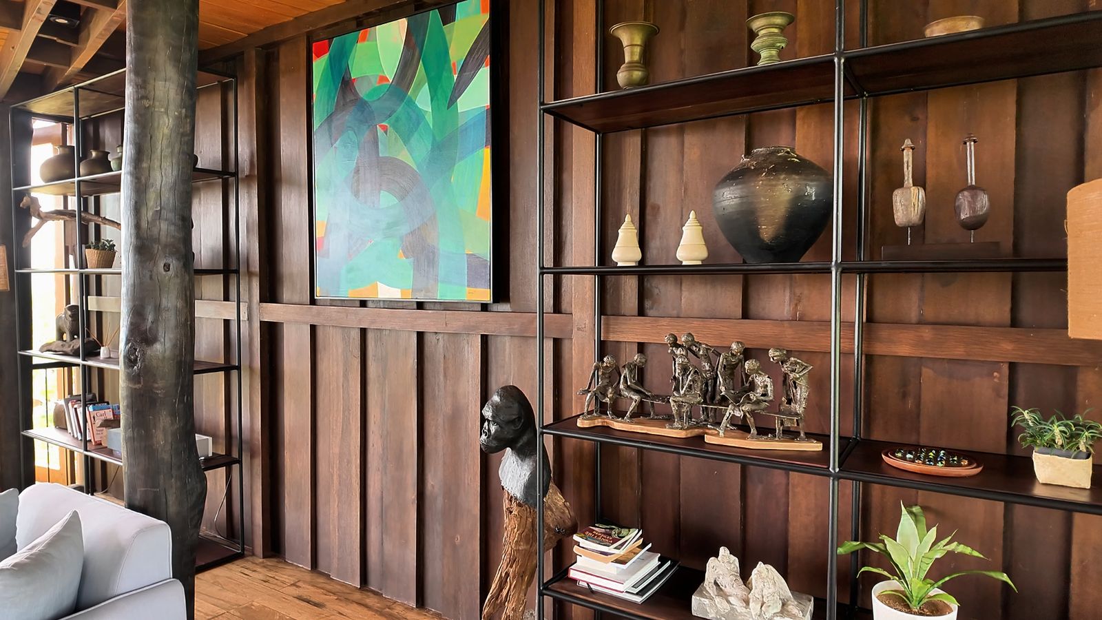 Book cases at Trebartha East made by the local metal worker