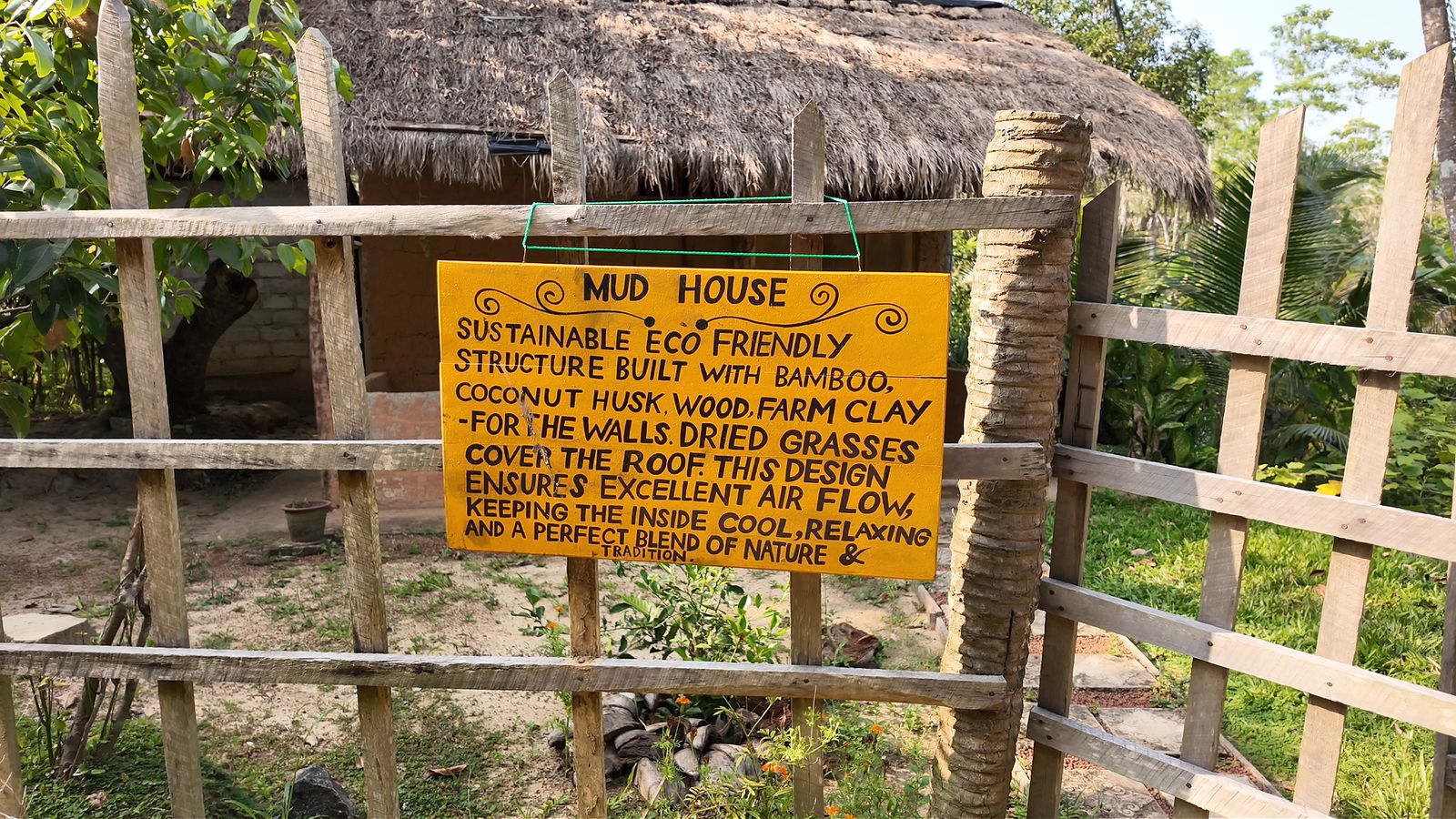 The sustainable mud house at Midigama Fruit Farm